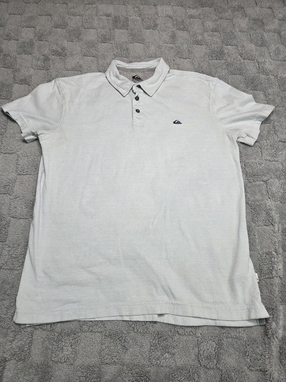 Quiksilver Men's Light Blue Polo Shirt with Button Placket - Picture 11 of 11